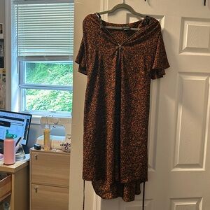 City Chic leopard print sexy dress zip front
